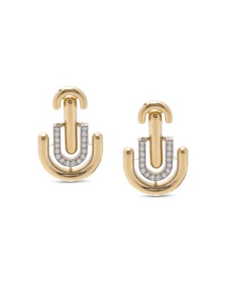 Platinum & 18K Yellow Gold Unity Diamond Stud Earrings, 0.42 tcw