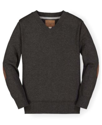 Boys' Organic V-Neck Sweater with Elbow Patches - Little Kid, Big Kid