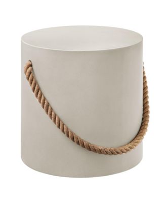  Isera Indoor - Outdoor Patio Rope Concrete Side Table Stool