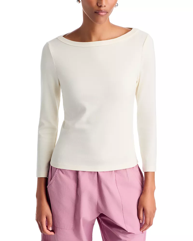 Donni The Baby Rib Boat Neck Top