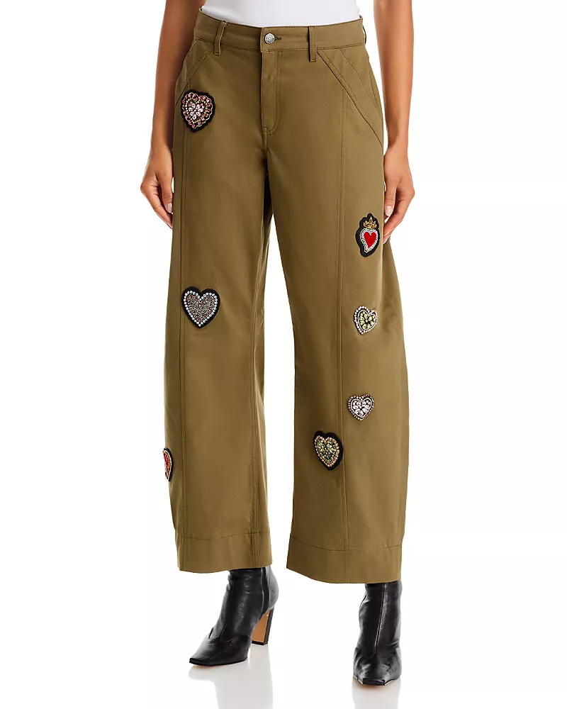 Cinq a Sept Sacred Hearts Isabel Cotton Stretch Pants