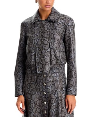 Alexander Faux Python Cropped Jacket