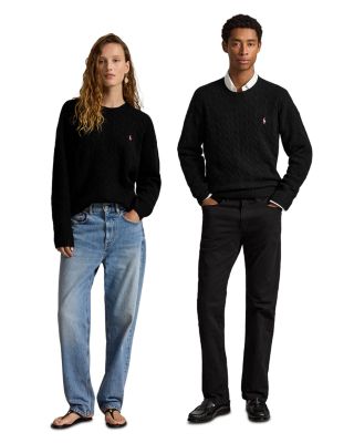 Unisex Pink Pony Wool & Cashmere Cable Knit Sweater