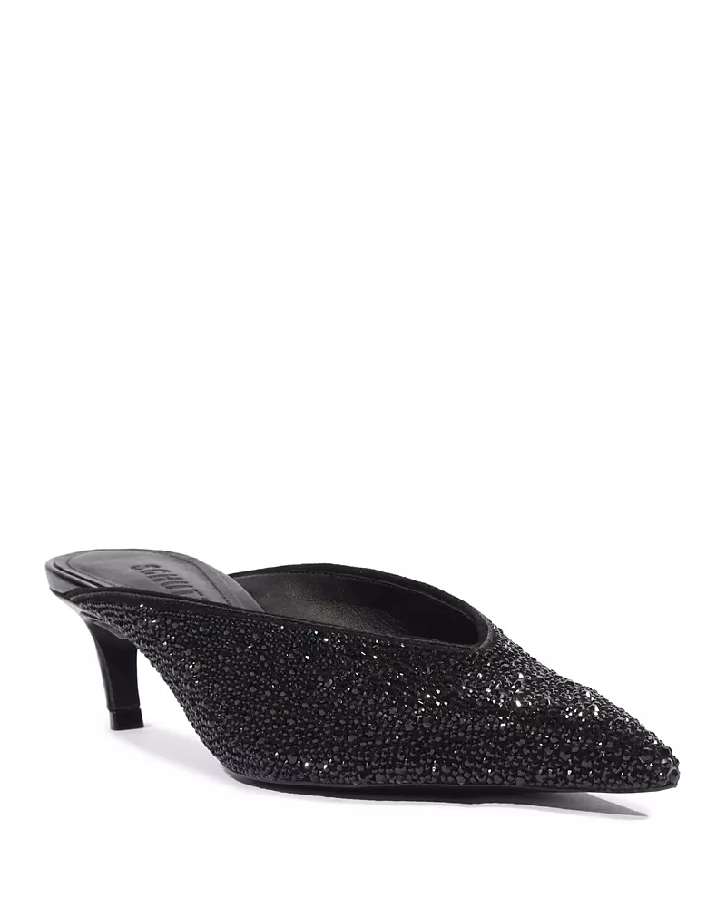 Schutz Women's Loren Mid Embellished Leather Mule Pumps