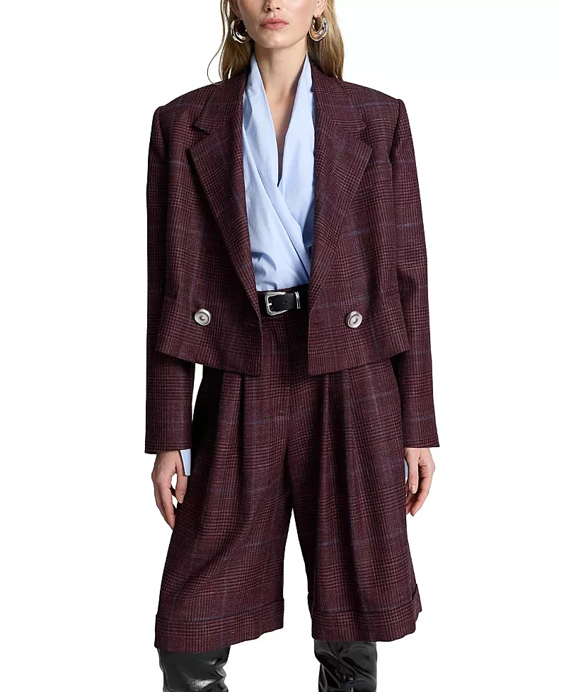 Acaria Studio Guru Crop Silk Blend Blazer