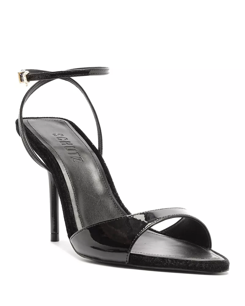 Schutz Women's Elodie Patent Leather Ankle Strap Sandals
