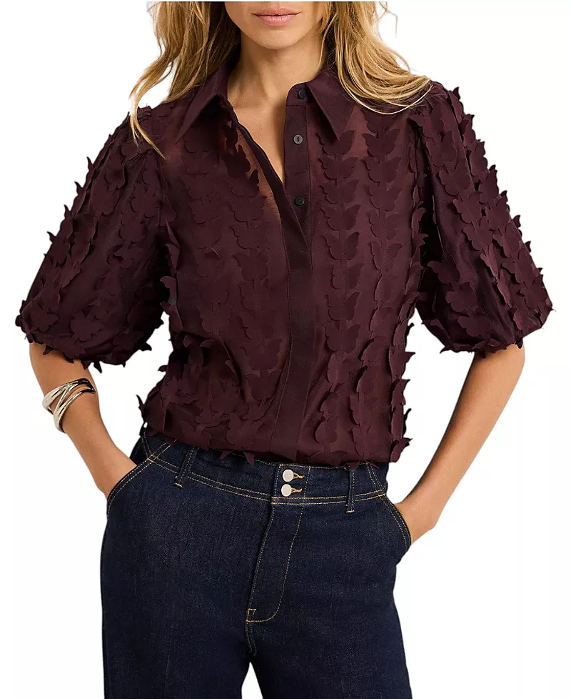 Mint Velvet Women's Butterfly Applique Shirt