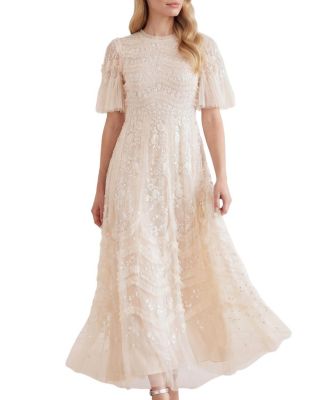 Gianna Ruffle Short Sleeve Maxi Gown