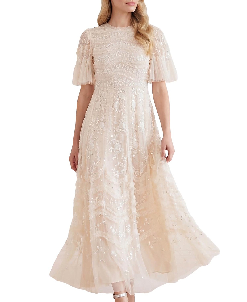 Needle & Thread Gianna Ruffle Short Sleeve Maxi Gown