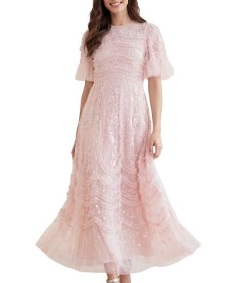 Needle & Thread Gianna Ruffle Short Sleeve Maxi Gown