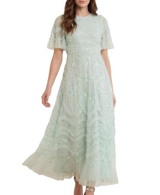 Needle & Thread Gianna Ruffle Short Sleeve Maxi Gown