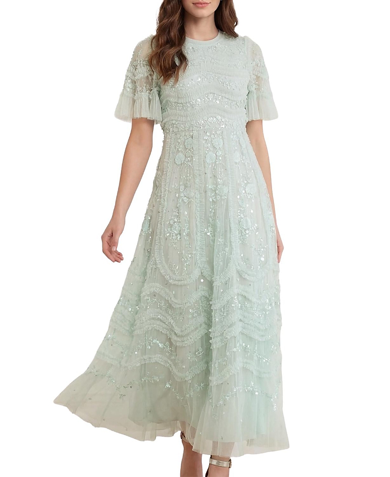 Needle & Thread Gianna Ruffle Short Sleeve Maxi Gown