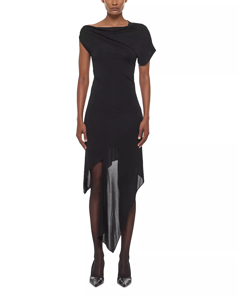 Helmut Lang Asymmetric Handkerchief Hem Dress