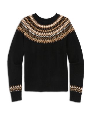 Merino Wool Blend Fair Isle Crewneck Sweater