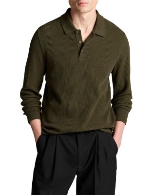 Variegated Texture Long Sleeve Polo