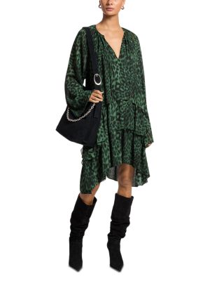 Printed High Low Mini Dress