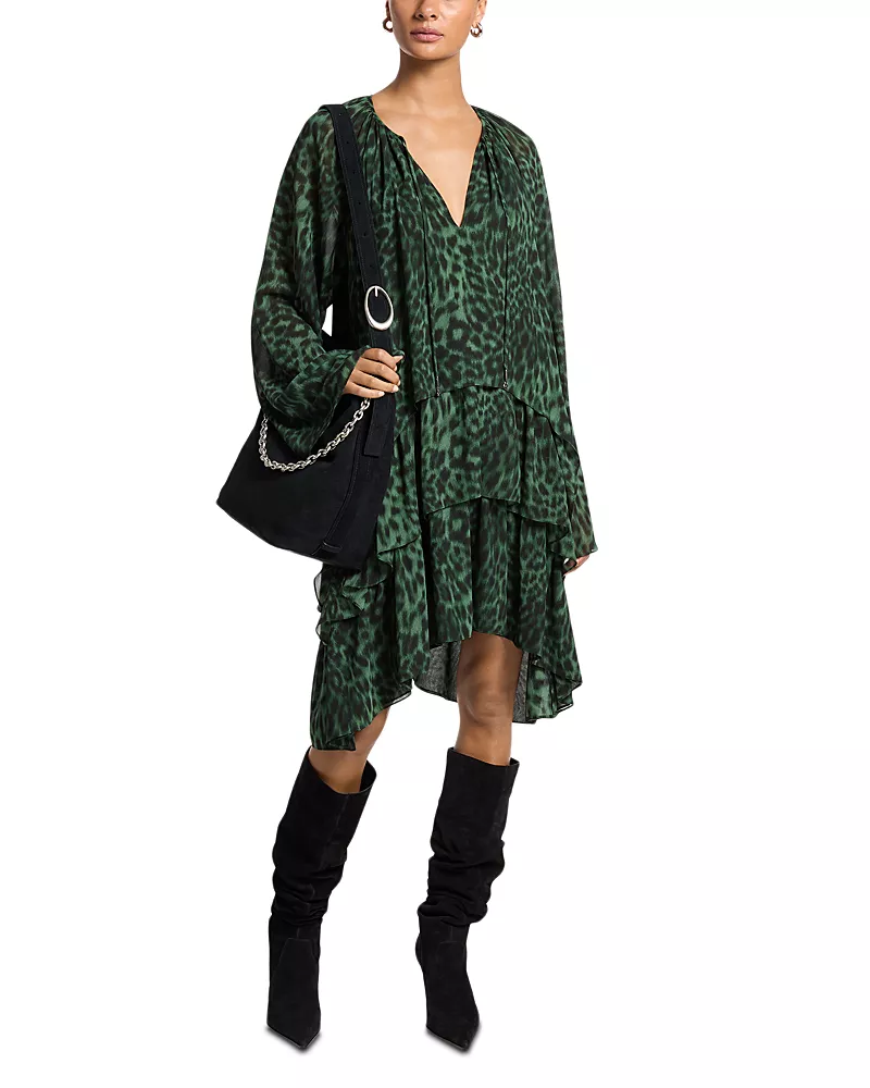 Michael Kors Printed High Low Mini Dress