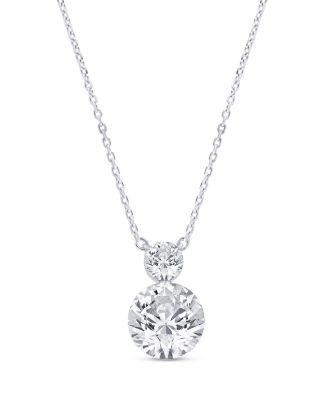 Certified Lab Grown Diamond Pendant Necklace in 14K White Gold, 1.0 tcw