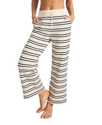 Waffle Knit Cropped Track Pant
