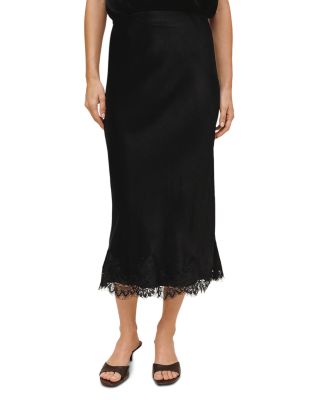 Bella Dahl Lace Hem Bias Midi Skirt
