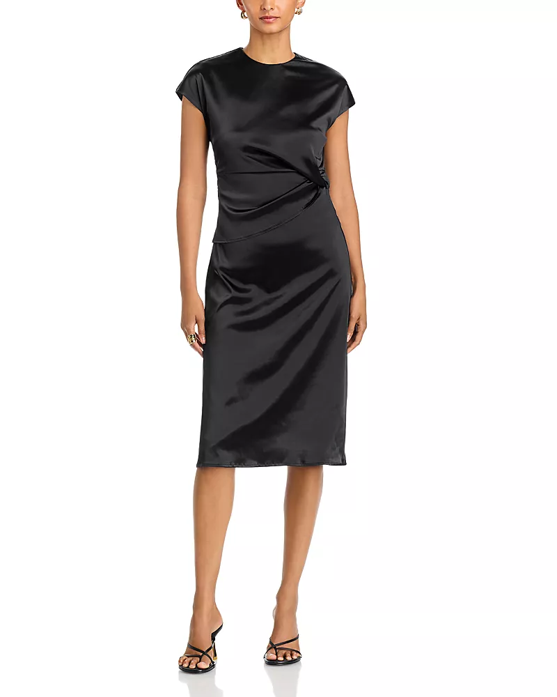 Area Stars Draped Satin Dress