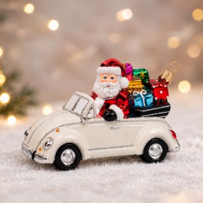 Santa Loves a Convertible Glass Ornament