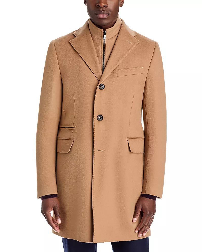 Corneliani Wool Camel Id Overcoat & Removable Insert
