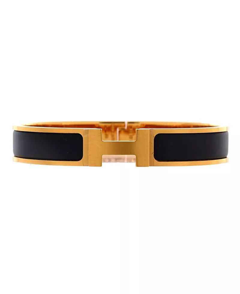 Pre-Owned HERMES Narrow Clic Hh Bracelet Enamel