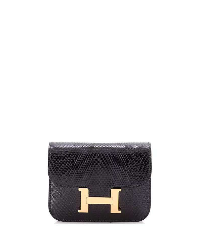 Pre-Owned HERMES Constance Slim Wallet Lizard