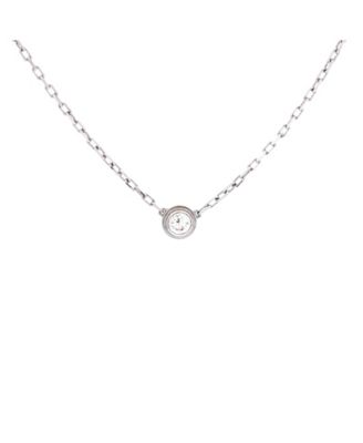  Small Cartier D'Amour Pendant Necklace 18K White Gold with Diamond, 14.5"
