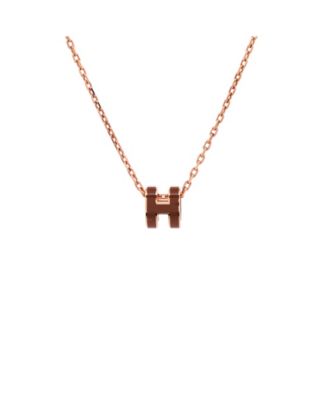 Mini Pop H Pendant Chain Necklace Metal and Enamel, 16"