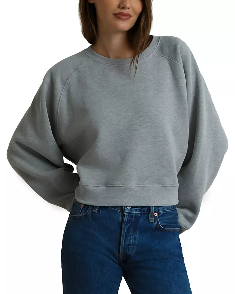 perfectwhitetee Danica Brushed Fleece Cropped Sweatshirt