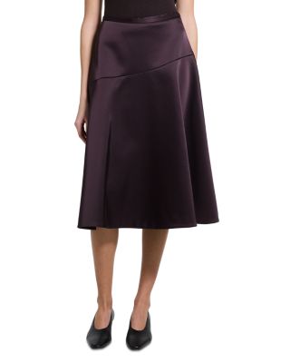 Circle Modern Satin Asymmetric Seam Skirt