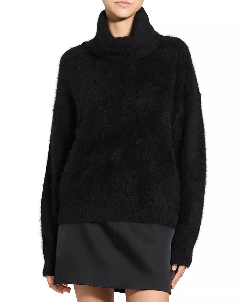 Theory Airy Merino Wool & Cashmere Turtleneck Sweater