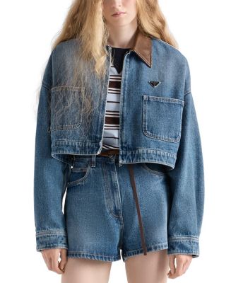 Prada Cropped Denim Jacket | Bloomingdale's Women