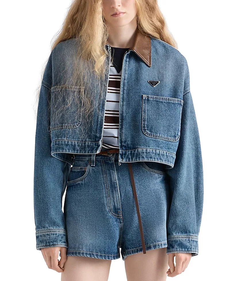 Prada Cropped Denim Jacket