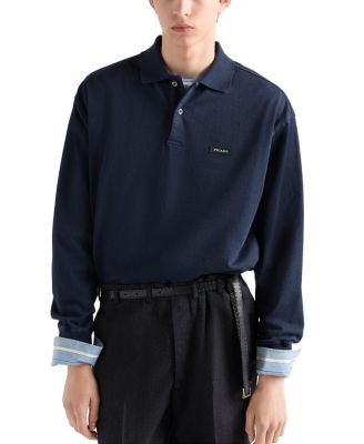  Long-Sleeved Cotton Polo Shirt