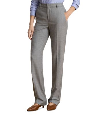 M&eacute;lange Wool Twill Straight Pants