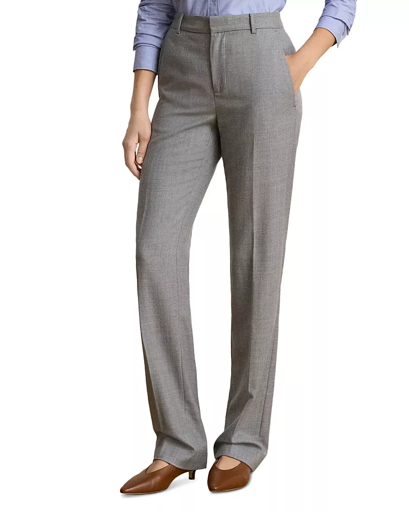 Lauren Ralph Lauren Melange Wool Twill Straight Pants