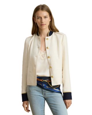 Color Blocked Linen Jacket