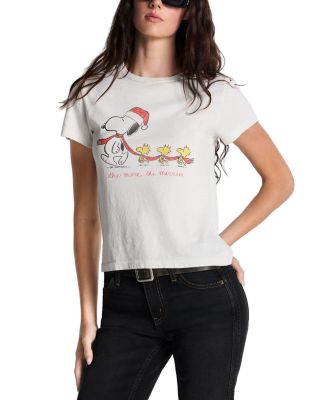 Re/Done Snoopy Holiday Graphic Cotton Tee