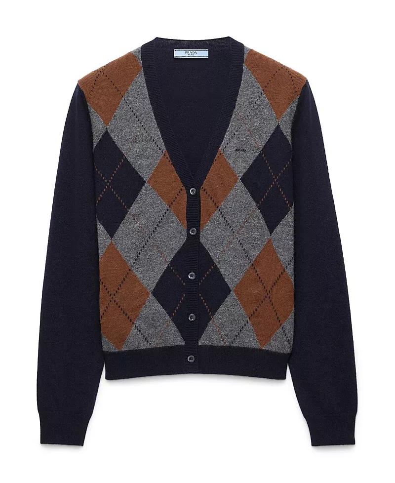 Prada Argyle Cashmere Cardigan