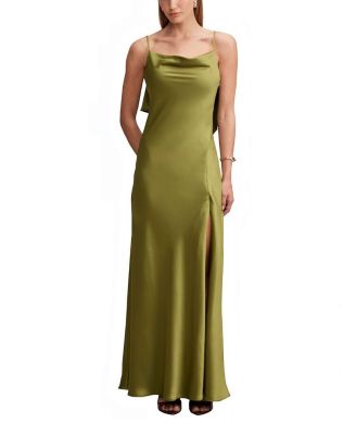 Women's Allora Ruffle Back Satin Maxi Dress