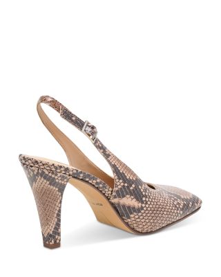Women's Gessia Embossed Leather Slingback Pumps