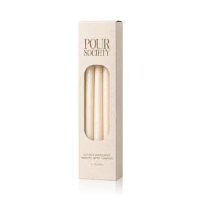 Ivory Unscented Taper Candle, Set of 6