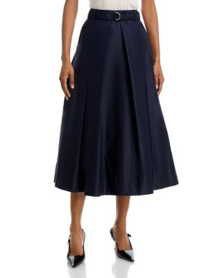 Zia Pleated A Line Midi Skirt