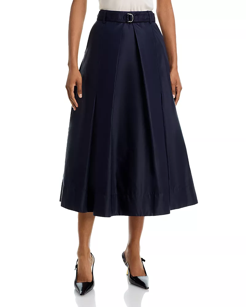 Cinq a Sept Zia Pleated A Line Midi Skirt