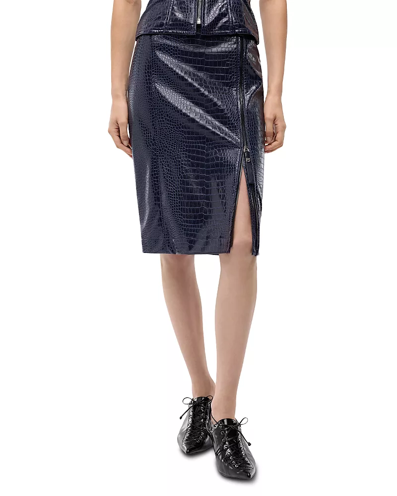 Pinko Brunello Crocodile Effect Pencil Skirt