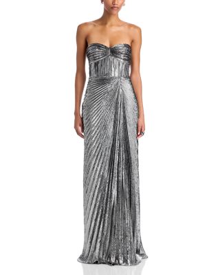 Joyceann Strapless Plisse Gown