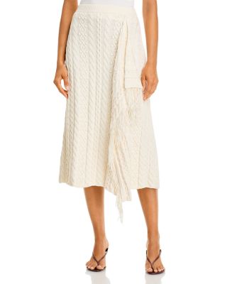 Mireille Cotton & Wool Finge Midi Skirt